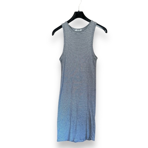 Zara Trafulac Stretch Knit Bodycon Tank Dress Black and White L - Picture 1 of 6